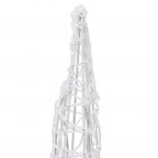 Led lampiņu dekorācija, akrils, piramīda, 60 cm, vēsi balta