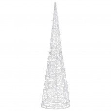 Led lampiņu dekorācija, akrils, piramīda, 90 cm, vēsi balta