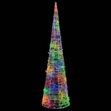Led lampiņu dekorācija, akrils, piramīda, 90 cm, daudzkrāsaina