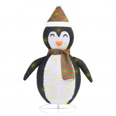 Dekoratīva ziemassvētku pingvīna figūra ar led, audums, 60 cm