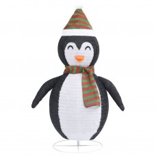 Dekoratīva ziemassvētku pingvīna figūra ar led, audums, 60 cm
