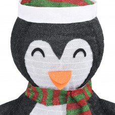 Dekoratīva ziemassvētku pingvīna figūra ar led, audums, 90 cm