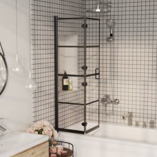 Salokāma dušas kabīne, esg, 80x140 cm, melna