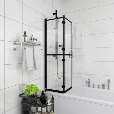 Salokāma dušas kabīne, 120x140 cm, esg, melna