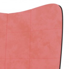 Atpūtas krēsls, rozā, samts un pvc