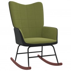 Šūpuļkrēsls, gaiši zaļš, samts un pvc
