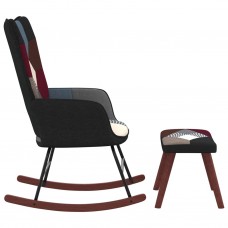 Atpūtas krēsls ar kāju balstu, tekstilmozaīkas audums