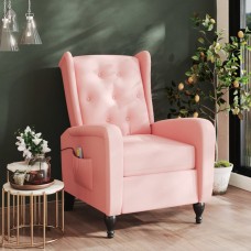 Masāžas krēsls, atgāžams, rozā samts