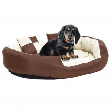 Suņu matracis, brūns, krēmkrāsas, divpusējs, 110x80x23 cm