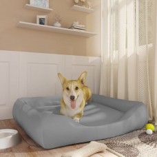 Suņu gulta, gaiši pelēka, 80x68x23 cm, mākslīgā āda