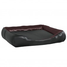 Suņu gulta, melna ar brūnu, 80x68x23 cm, mākslīgā āda