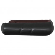 Suņu gulta, melna ar brūnu, 80x68x23 cm, mākslīgā āda