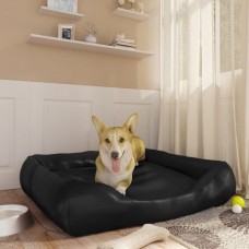Suņu gulta, melna, 80x68x23 cm, mākslīgā āda