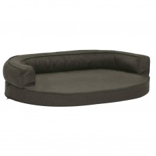 Ergonomiska suņu gulta, 75x53 cm, lina dizains, tumši pelēka