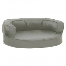 Ergonomiska suņu gulta, 60x42 cm, lina dizains, pelēka