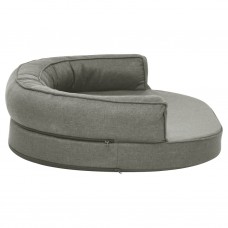 Ergonomiska suņu gulta, 75x53 cm, lina dizains, pelēka