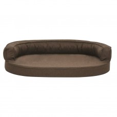 Ergonomiska suņu gulta, 75x53 cm, lina dizains, brūna