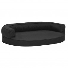 Ergonomiska suņu gulta, 75x53 cm, lina dizains, melna