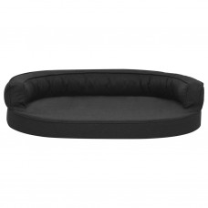 Ergonomiska suņu gulta, 75x53 cm, lina dizains, melna