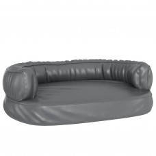 Ergonomiska suņu gulta, pelēka, 60x42 cm, mākslīgā āda
