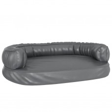 Ergonomiska suņu gulta, pelēka, 75x53 cm, mākslīgā āda