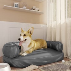 Ergonomiska suņu gulta, pelēka, 88x65 cm, mākslīgā āda