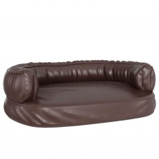 Ergonomiska suņu gulta, brūna, 60x42 cm, mākslīgā āda