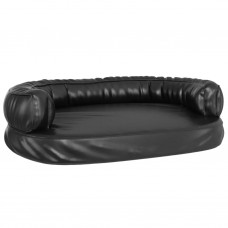 Ergonomiska suņu gulta, melna, 75x53 cm, mākslīgā āda