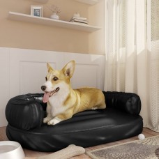 Ergonomiska suņu gulta, melna, 88x65 cm, mākslīgā āda