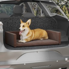Suņu automašīnas bagāžnieks, brūns, 70x45 cm, lina dizains