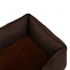 Suņu gulta, brūna, 85,5x70x23 cm, lina dizains, flīss