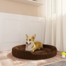 Suņu gulta, brūna, 90x70x23 cm, plīšs
