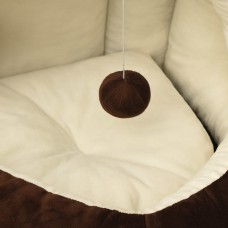 Kaķu gulta, 40x40x35 cm, brūna un krēmkrāsas