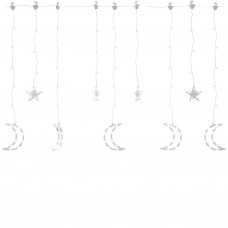 Lampiņas, zvaigžņu un mēness forma, tālvadības pults, 345 led