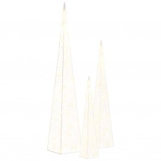 Dekoratīvi led lampiņu rotājumi, akrils, 30/45/60 cm, balti