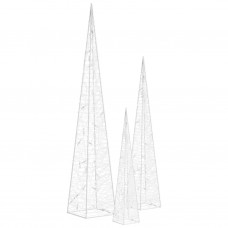 Dekoratīvi led lampiņu rotājumi, akrils, 30/45/60 cm, balti