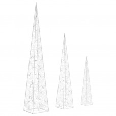 Dekoratīvi led lampiņu rotājumi, akrils, 60/90/120 cm, balti