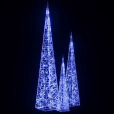 Dekoratīvi led lampiņu rotājumi, akrils, 60/90/120 cm, zili