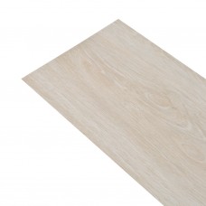 Grīdas dēļi, pašlīmējoši, 5,21 m², balta ozolkoka krāsa, pvc