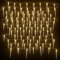 Ziemassvētku lampiņas lāsteku formā, 40 gab., baltas, akrils
