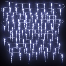 Ziemassvētku lampiņas lāsteku formā, 40 gab., baltas, akrils