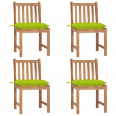 Dārza krēsli ar matračiem, 4 gab., masīvs tīkkoks