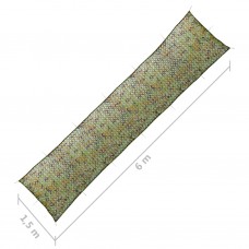 Kamuflāžas tīkls ar uzglabāšanas somu, 1,5x6 m, zaļš