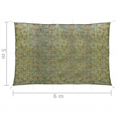 Kamuflāžas tīkls ar uzglabāšanas somu, 5x6 m, zaļš