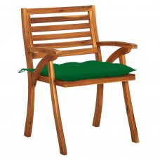 Dārza krēsli ar matračiem, 4 gab., akācijas masīvkoks