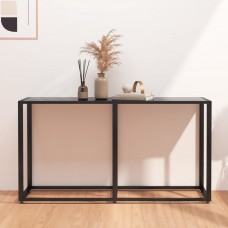 Konsoles galdiņš, melns, 140x35x75,5 cm, rūdīts stikls