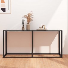 Konsoles galdiņš, melns, 160x35x75,5 cm, rūdīts stikls