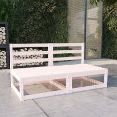 Divvietīgs dārza dīvāns, balts priedes masīvkoks