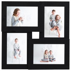 Kolāžas foto rāmis, 4x(13x18 cm) attēliem, melns mdf
