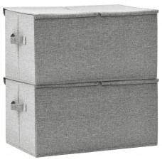 Uzglabāšanas kastes, 2 gab., 50x30x25 cm, audums, pelēkas